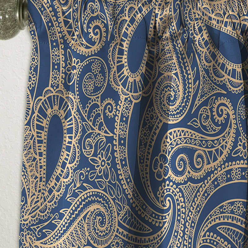 Lace Pattern - Damask Bohemian & Eclectic Blackout Curtain Single Panel, 52" W x 90" L