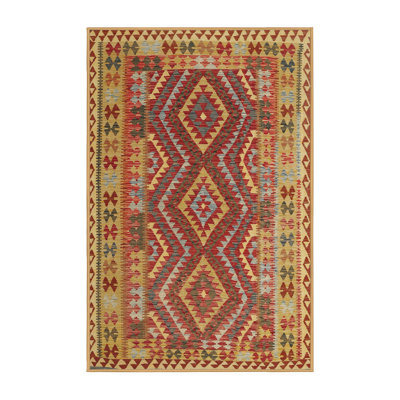 Tapis brun/gris/rouge contemporain