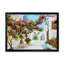 Maison blanche avec des fleurs en fleurs près de la mer - Peinture sur toile-59757927-59757928