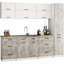 Tall kitchen cabinet in white and stone gray Base Unit