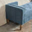 Banc de rangement 64 po en chenille bleu capitonné avec accoudoirs, dossier, 2 traversins et pieds en bois d'hévéa blanchi-2046904336-2046904340