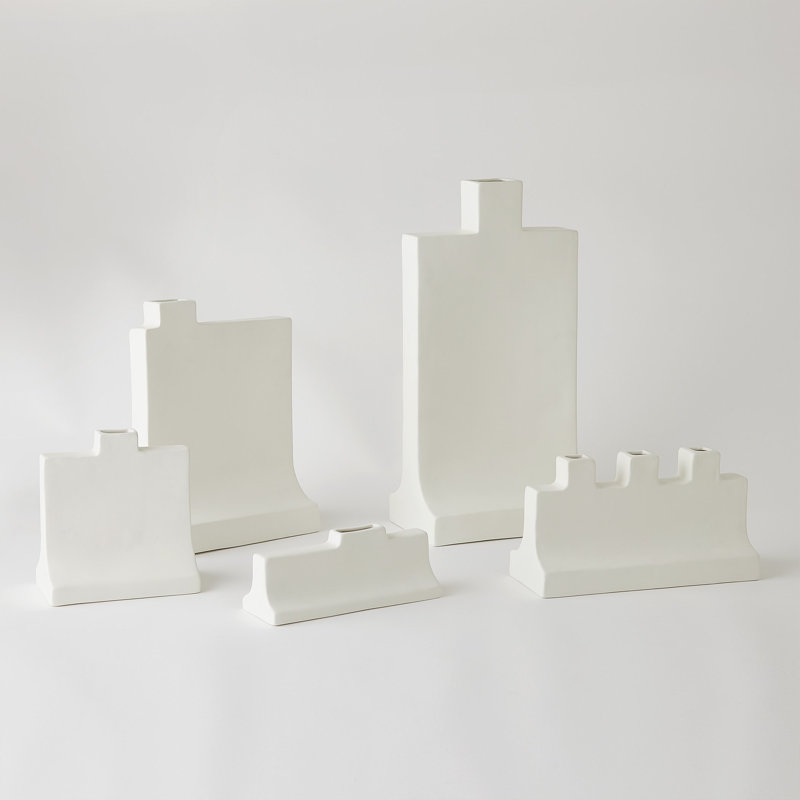 Icon Wide Vase-Matte White-Sm
