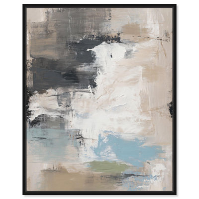 Impression abstraite neutre sur toile monochrome par Art Remedy