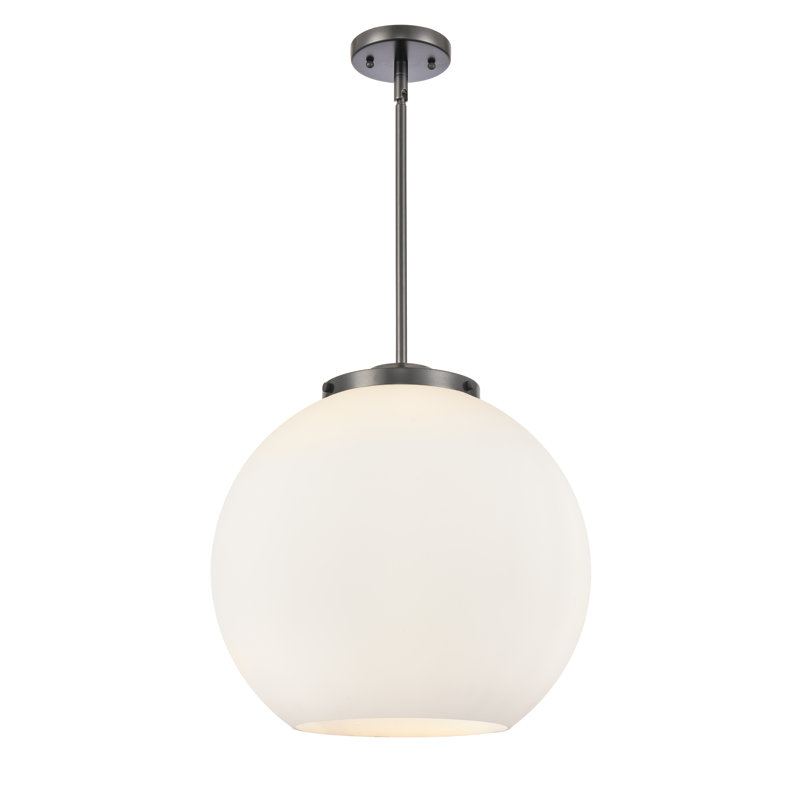 Luminaire suspendu sphère 3 lumières Ralph, H 16,38 po x l 15,75 po x P 15,75 po, Blanc mat, Noir mat