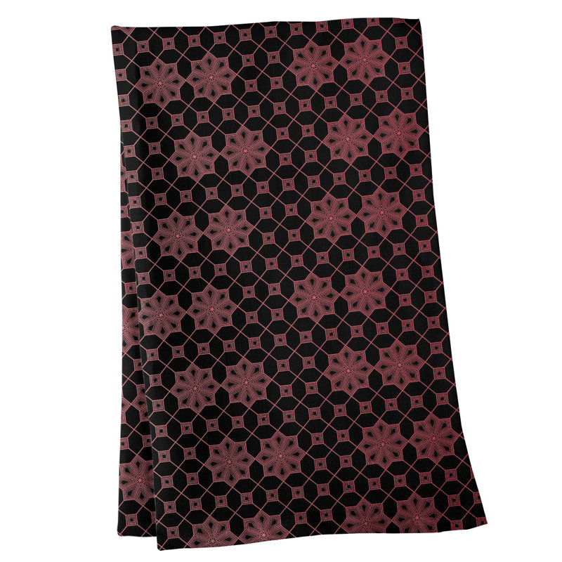 Serviette de thé à treillis, Sergé de coton, Rouge