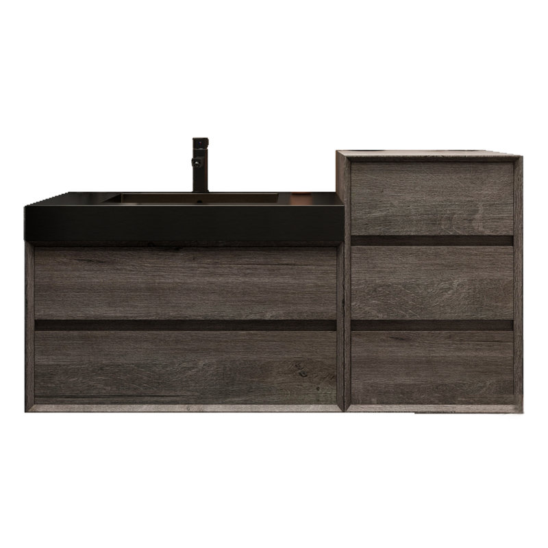 Golitz 43'' Single Bathroom Vanity with Stainless Steel Top, Oak