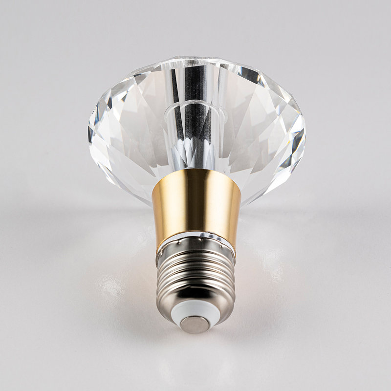 Ampoule DEL en forme de losange en cristal massif de style cristal, blanc chaud 3000K, ampoules à culot moyen E26 / 27 (base non incluse)