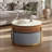 Lift-Top Extendable Frame Coffee Table Included 3 Stools，Round Coffee Table with Storage