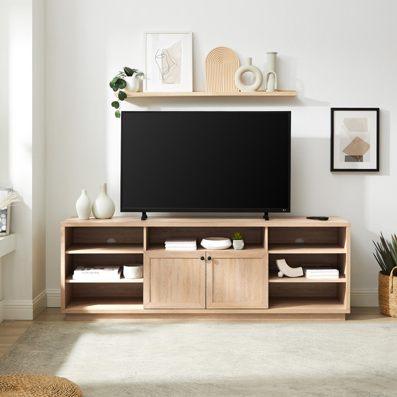 Yumara 70" 2-Door TV Stand, Coastal Oak