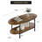 Oval Coffee Table in Wood and Metal - 2-Tier Center Table with Open Storage for Living Room