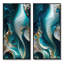 Géode abstraite turquoise II - ensemble d'art mural abstrait en marbre 2 pièces-1009310950-1009310945