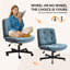 Chaise pivotante capitonnée en molleton avec coussins inclinables et repose-pieds-388984045