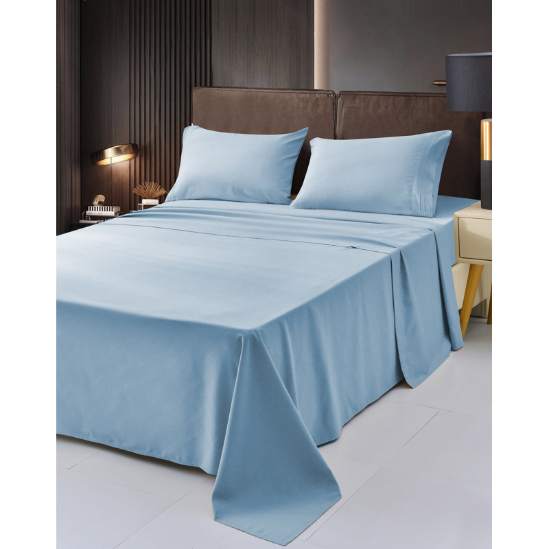 1800 Rayon from Bamboo Sheet Set, Split King, Light Blue