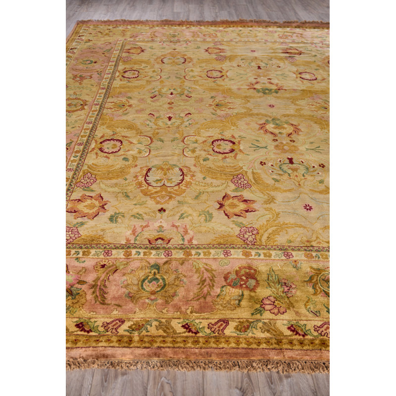 Polonaise hand-knotted New Zealand Wool Beige/Peach Area Rug, 15'X20'