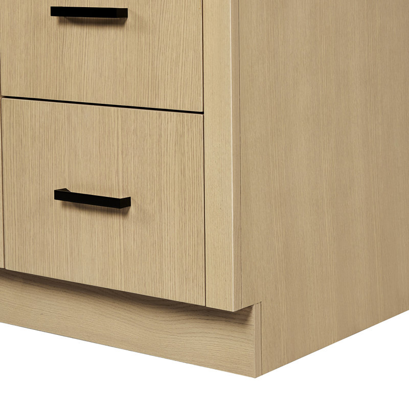   Kayleigh 49 Inch Single Rectangle Sink Bathroom Vanity with Carrara White Marble Countertop 1.5 Inch in Natural Oak
