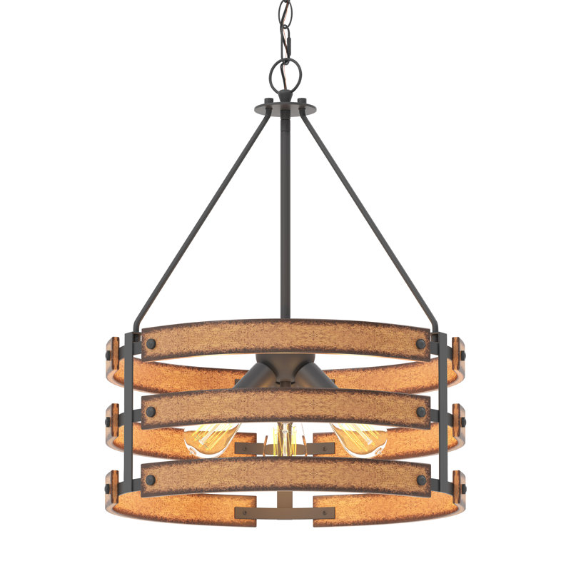 Inlight 18" Rustic and Industrial Design Farmhouse 3-Light Pendant for Kitchen Island, IN-0335-3-WD