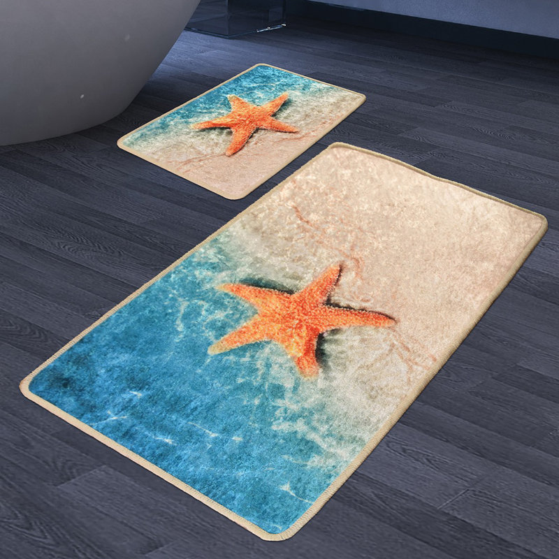 Ensemble de tapis de bain antibactérien (2 pièces), 100% polyester, 19,7 po x 23,6 po et 23,6 po x 39,4 po | Sous-tapis antidérapant, hauteur des poils: 0,4 po | Lavable à la machine, doux et durable, idéal pour la sécurité et le confort de la salle de bain