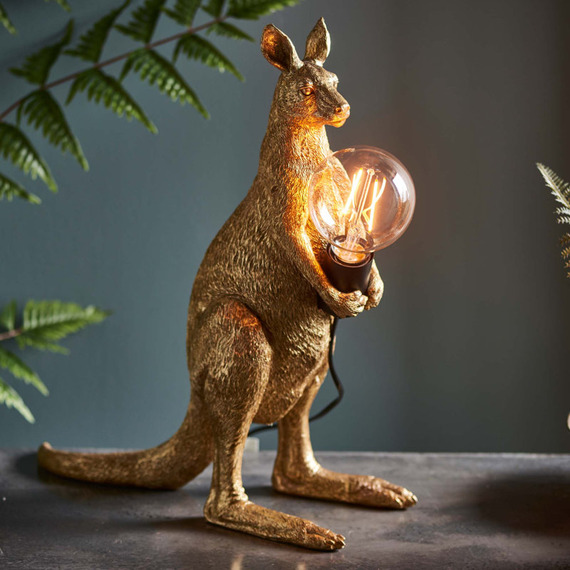 Nurseli Resin Novelty Lamp, Vintage Gold/Matte Black