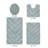 Hugo Premium 100% Cotton 2370 GSM 4-Piece Tufted Bath Rug Set with Non-Slip Spray Latex Backing, OEKO-TEX® Certified, Super Absorbent & Machine Washable, Blue-311034150-288509141