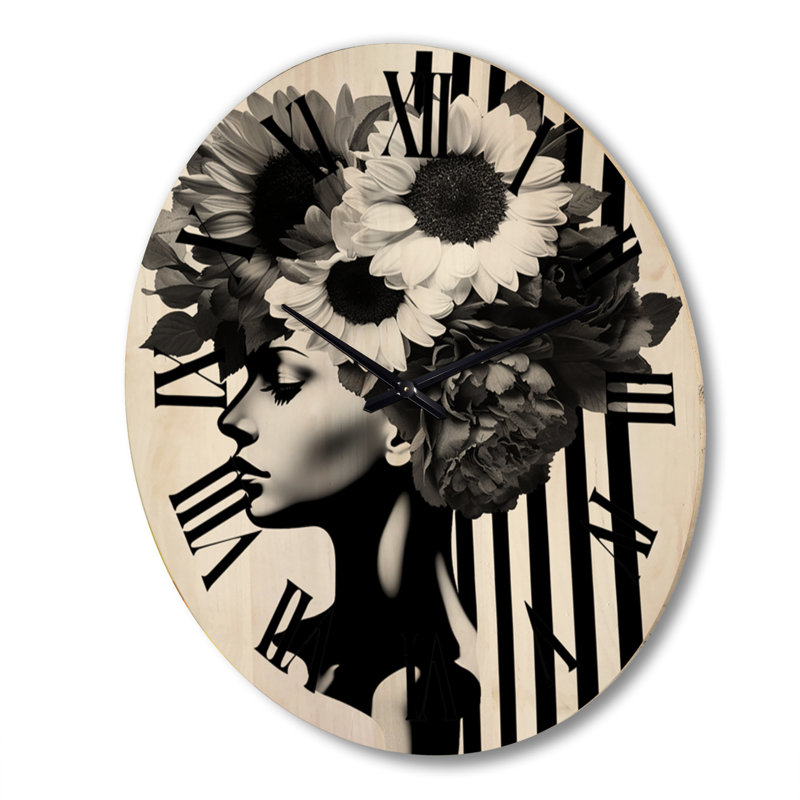 Horloge murale en bois massif Loes, Très grand