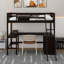 Lit mezzanine simple avec tablettes et bureau-850705731
