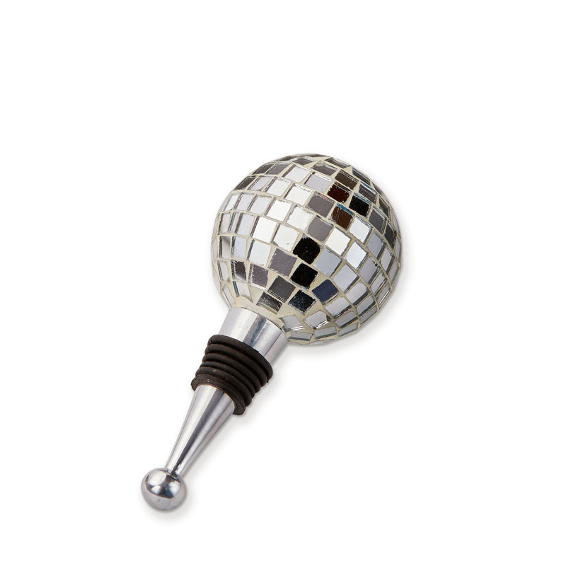 Disco Ball Bottle Stopper Silver Glass Everyday