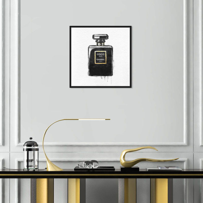 Noir II - peinture sur toile, H 12 po x l 12 po, Cadre noir