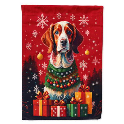 Drapeau de maison de Noël en polyester double face H 40 po x l 28 po
