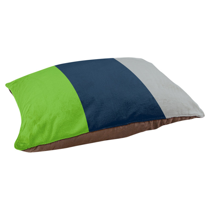 Coussin Atlanta, Petit (l 28 po x P 18 po x H 6 po), Green/Navy Blue/Silver
