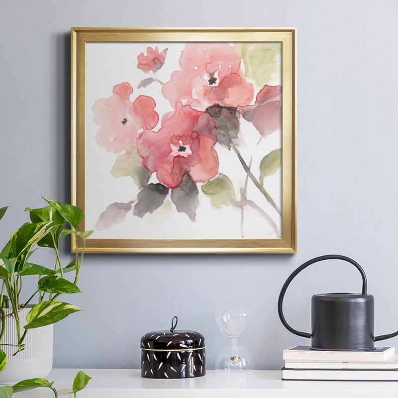 Coral Blush II - reproduction d'art sur toile tendue, Or, H 26,5 po x l 26,5 po x P 1,5 po