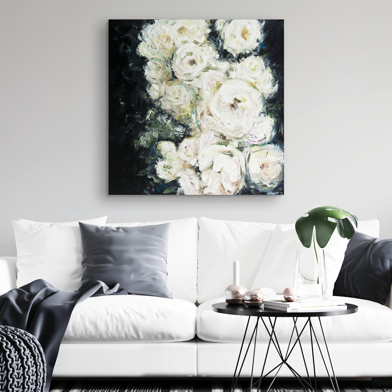 Garden roses - 32"x32" art on canvas