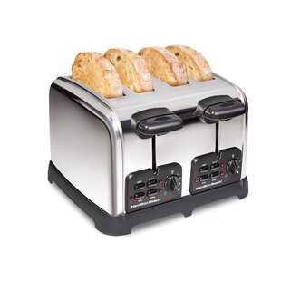 Geek Chef 1500W 4 Slice Toaster with Warming Rack Stainless Steel