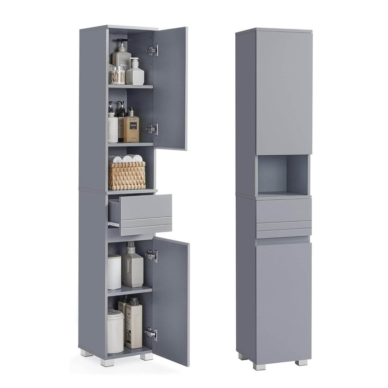 Engineered Wood Bathroom Cabinet, Grey