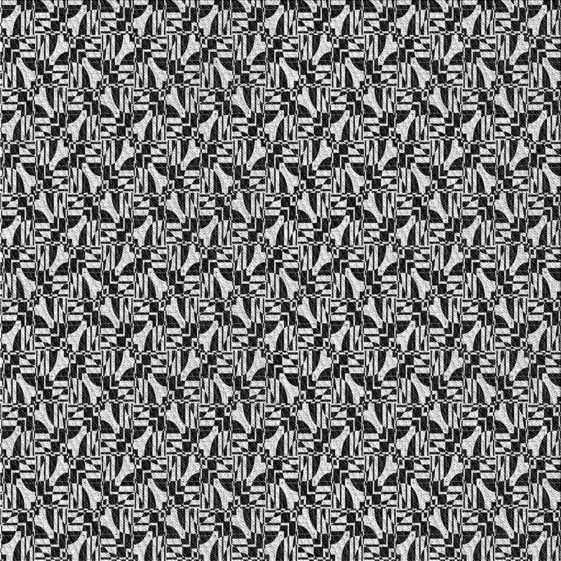 Tapis noir/blanc à motifs, Carré 8 pi