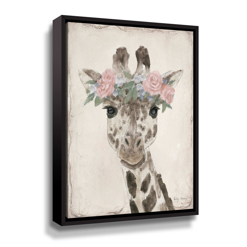 Flower Friends II neutre Flower Friends II neutre - reproduction sur toile, Cadre noir, L 8 po x H 10 po