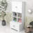 Keavin Wood Freestanding Bathroom Storage Cabinet with Adjustable Shelves and Multi-Layer Open Shelves-2079032912
