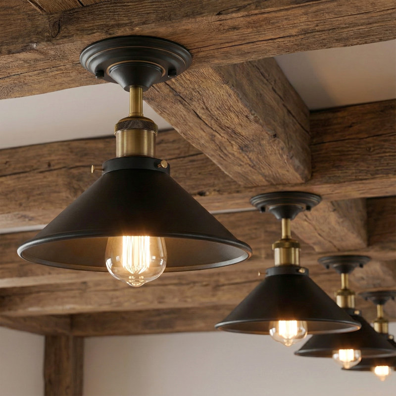 Semi Flush Mount, Black