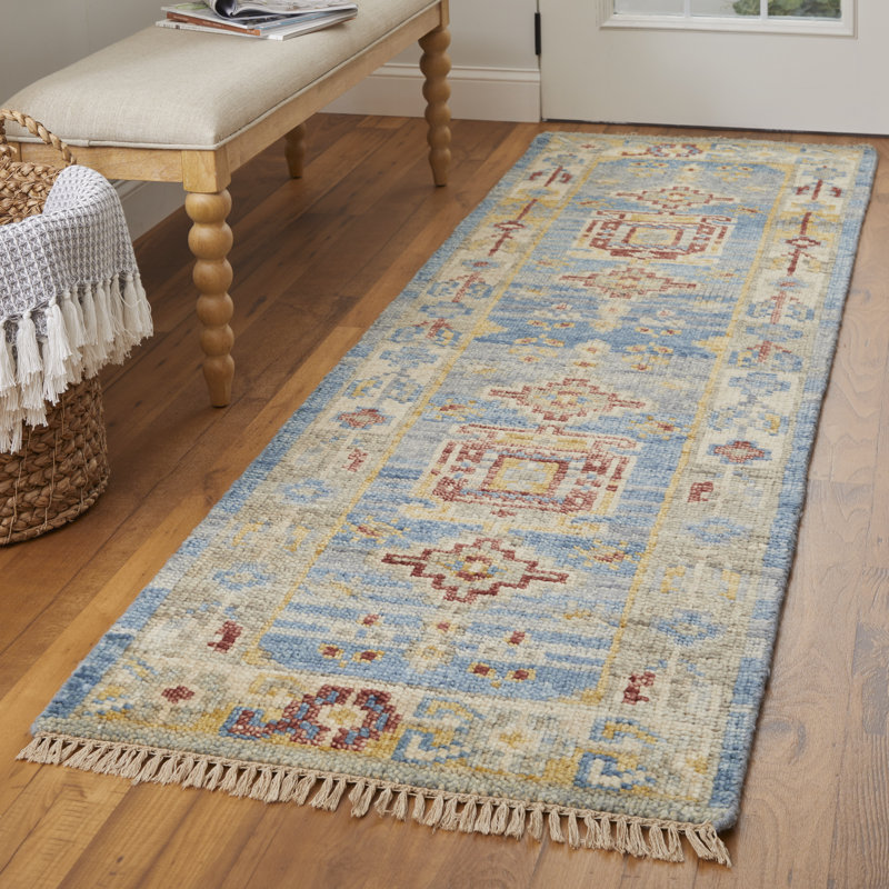 Nathanim Wool Oriental Area Rug, Runner 2'6" x 10'