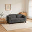 Canapé convertible en chenille gris foncé avec table d'appoint, port USB et rangement caché pour la vie moderne