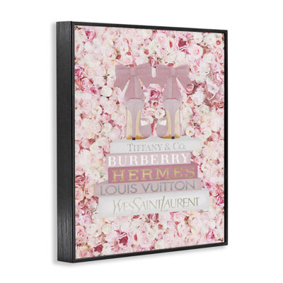 Pink Fashion Heals With Glam Books And Rose Details by Amanda Greenwood - Graphic Art Print on Canvas