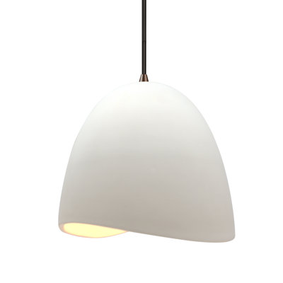 Radiance - Brisa 1-Light Pendant - Bisque - Dark Bronze - 12.5"W x 12.25"H - Replaceable Bulb - Black Cord