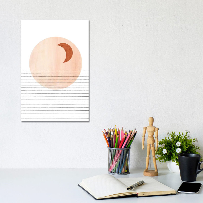 Abstract Crescent 1 Piece Painting on Canvas, 30.48cm H x 20.32cm W x 1.91cm D, Wrapped Canvas
