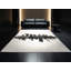 Tapis gris moelleux moelleux à motif géométrique moderne et élégant-1067565096