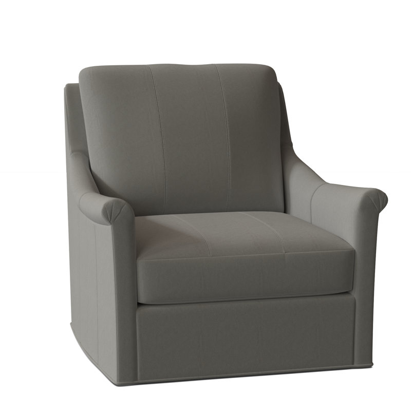 Olivia Swivel Armchair, 1183 Dove Genuine Leather