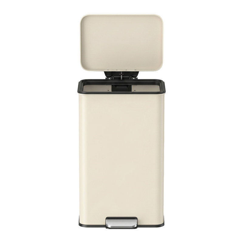 Ashaan Metal Step On Kitchen Trash Can - 40L, Ivory