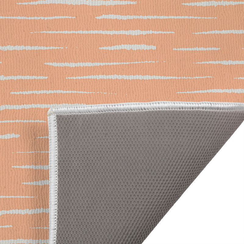 Paillasson d'extérieur Lak, L 21 po x L 34 po, Pêche / orange