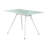 Home Office Desk, 47 Inch Rectangular Tempered Glass Top, White Metal
