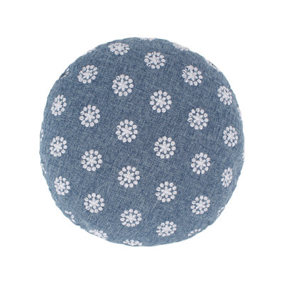 Nadita Floral Blue Round Pillow