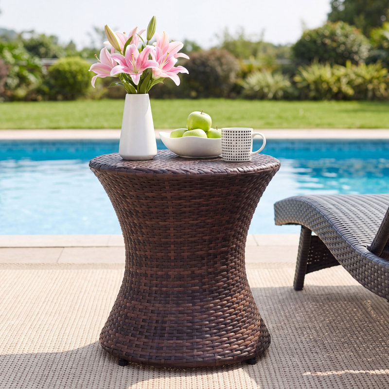Table d'appoint en osier Aghilas, Brun