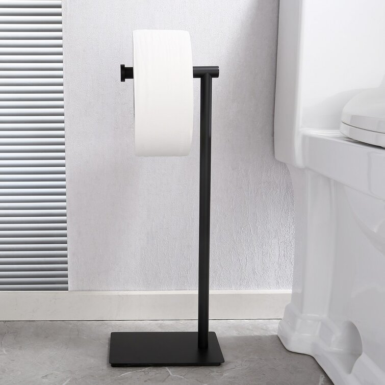 Acehoom Freestanding Toilet Paper Holder in Matte Black
